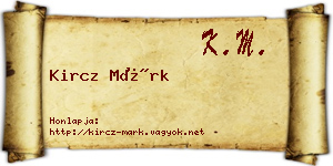 Kircz Márk névjegykártya